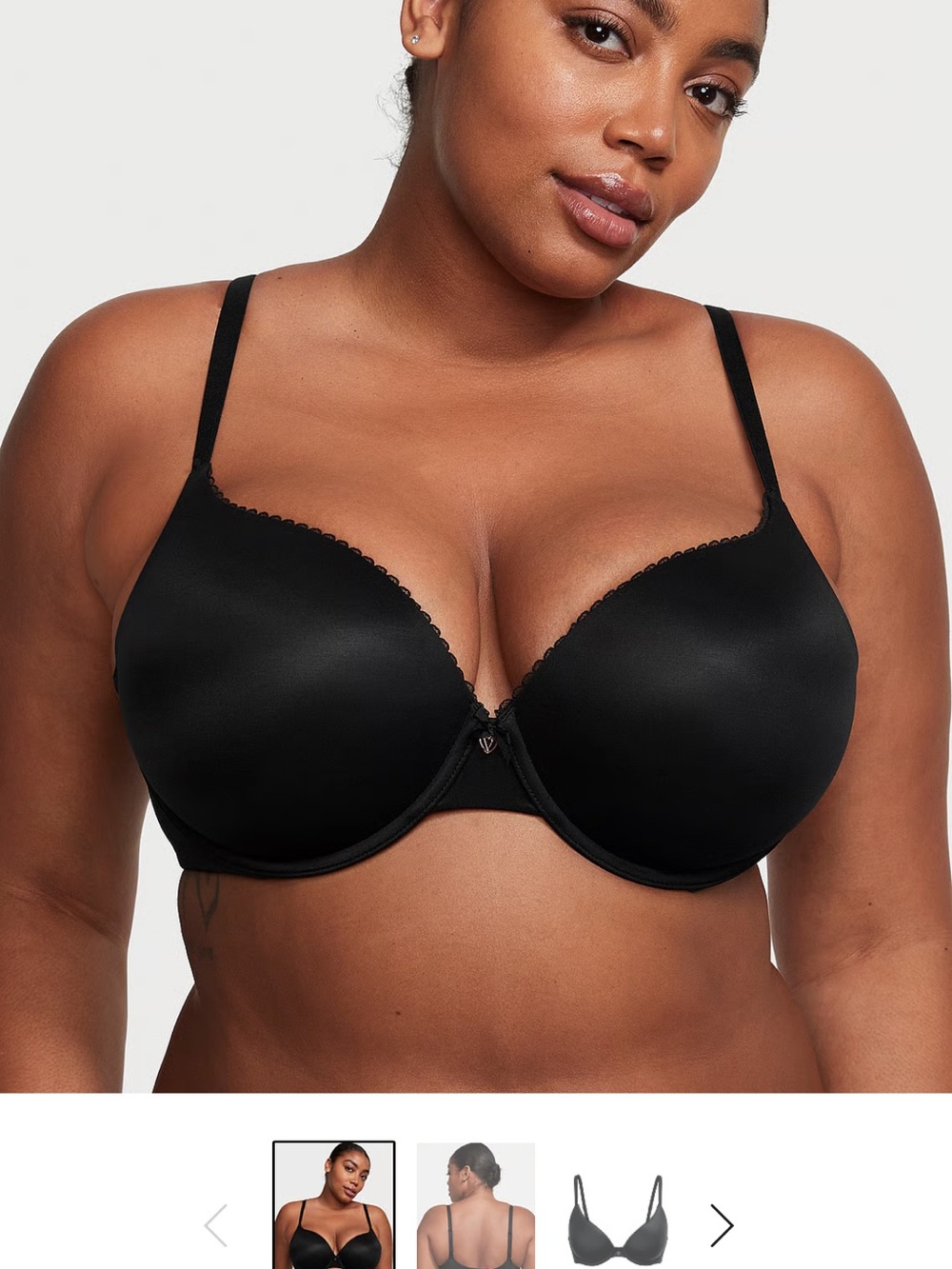 Victoria's Secret Black Bra with Light Scallop Trim